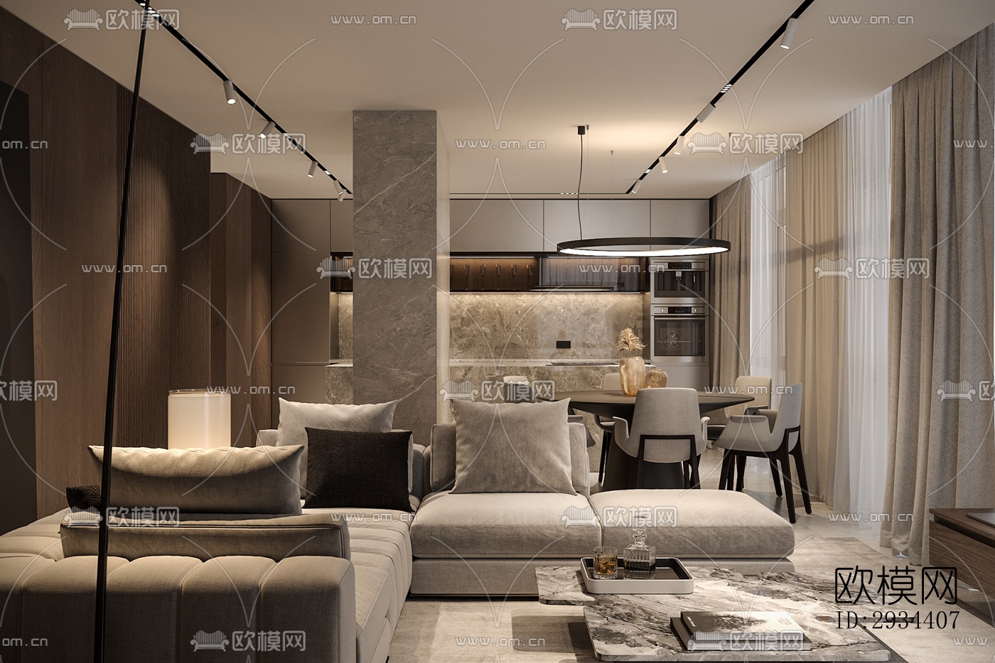 北欧平层效果图下载（渲染图3）