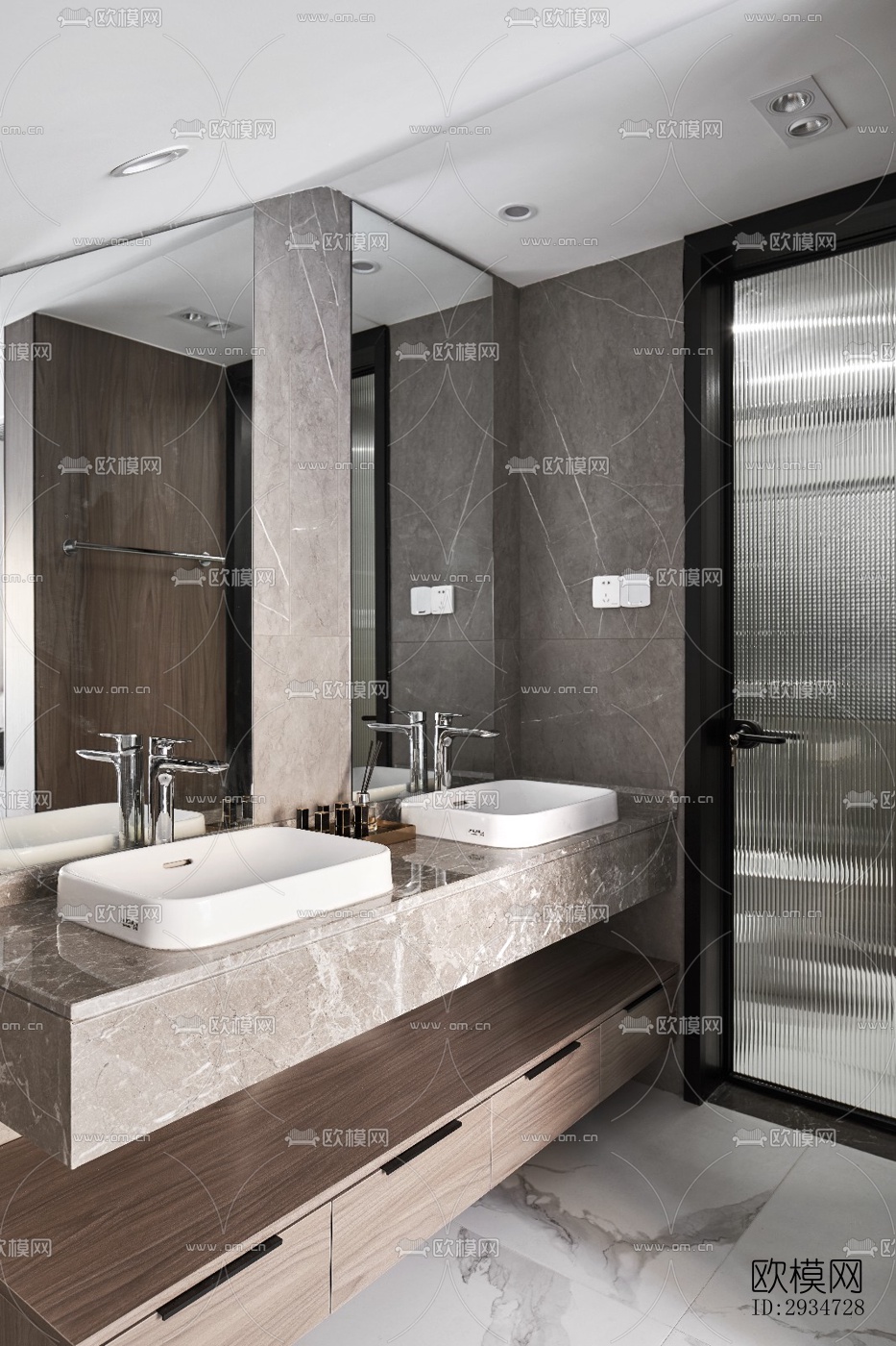 现代平层效果图下载（渲染图3）