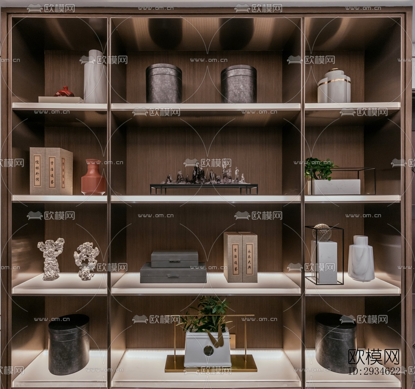 新中式平层效果图下载（渲染图14）