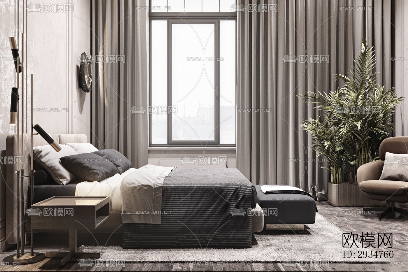 现代平层效果图下载（渲染图6）