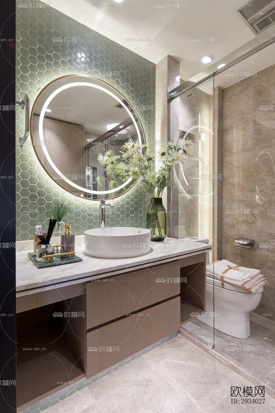 新中式别墅效果图下载（渲染图8）