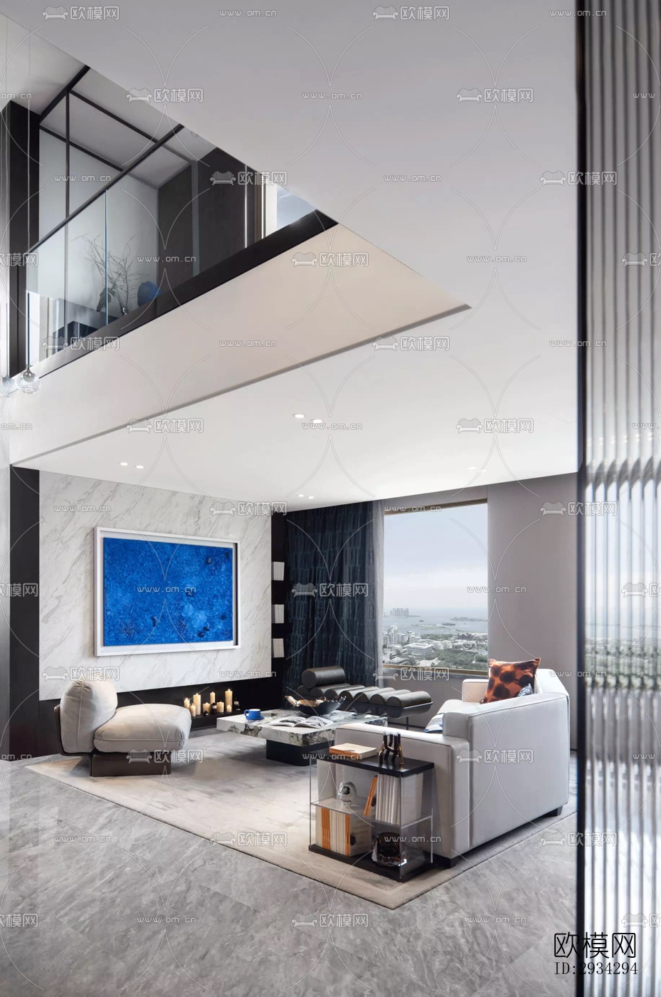 现代复式效果图下载（渲染图17）