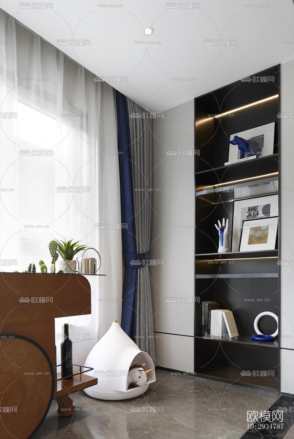 现代平层效果图下载（渲染图2）