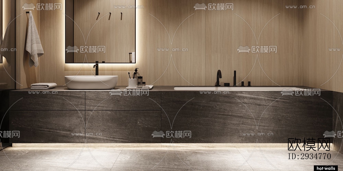 现代平层效果图下载（渲染图18）