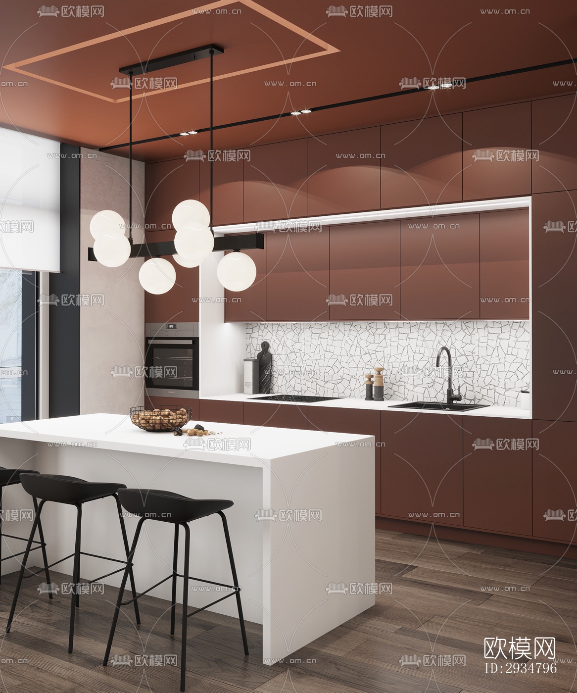 现代平层效果图下载（渲染图15）