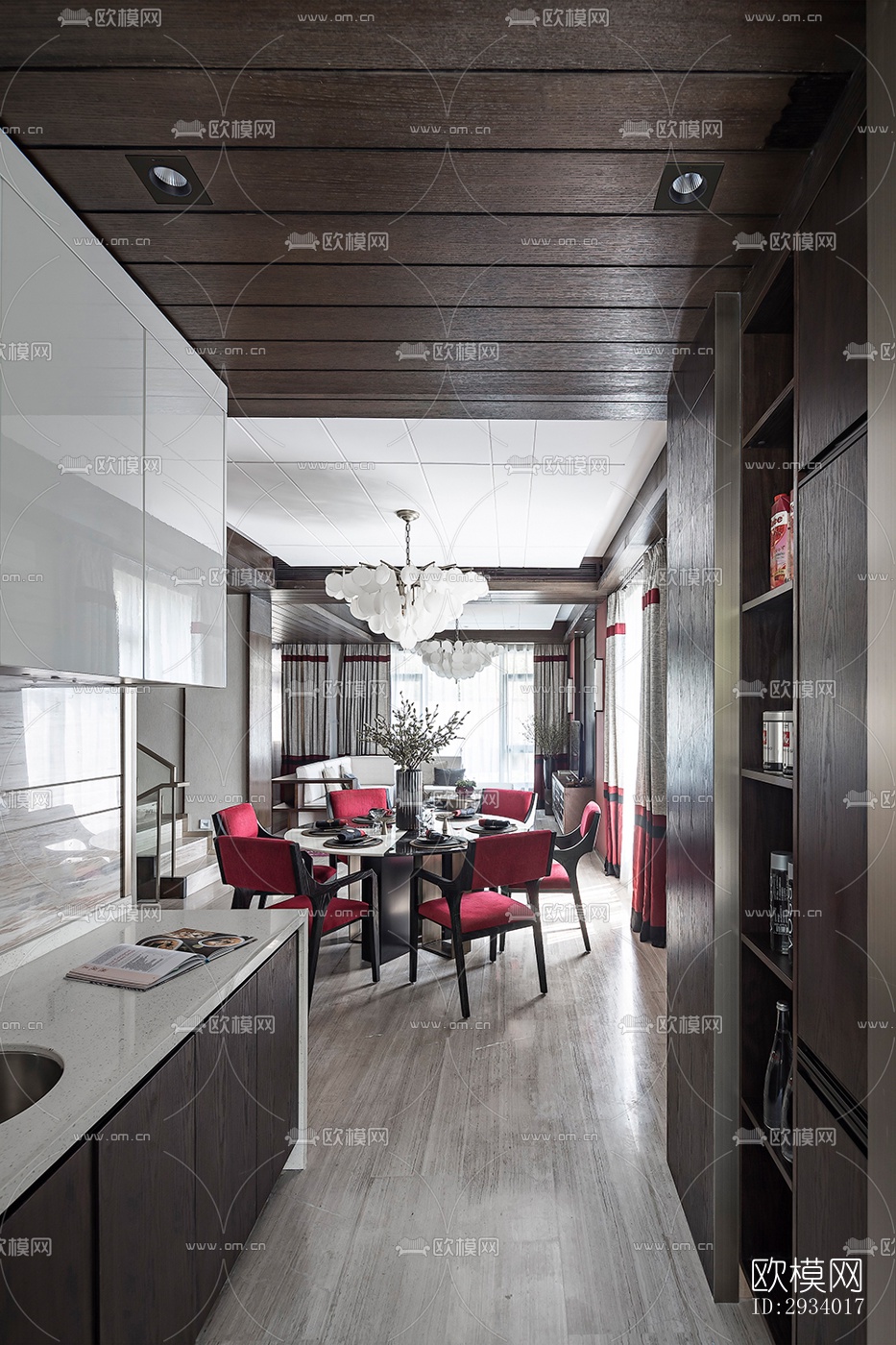 新中式别墅效果图下载（渲染图12）