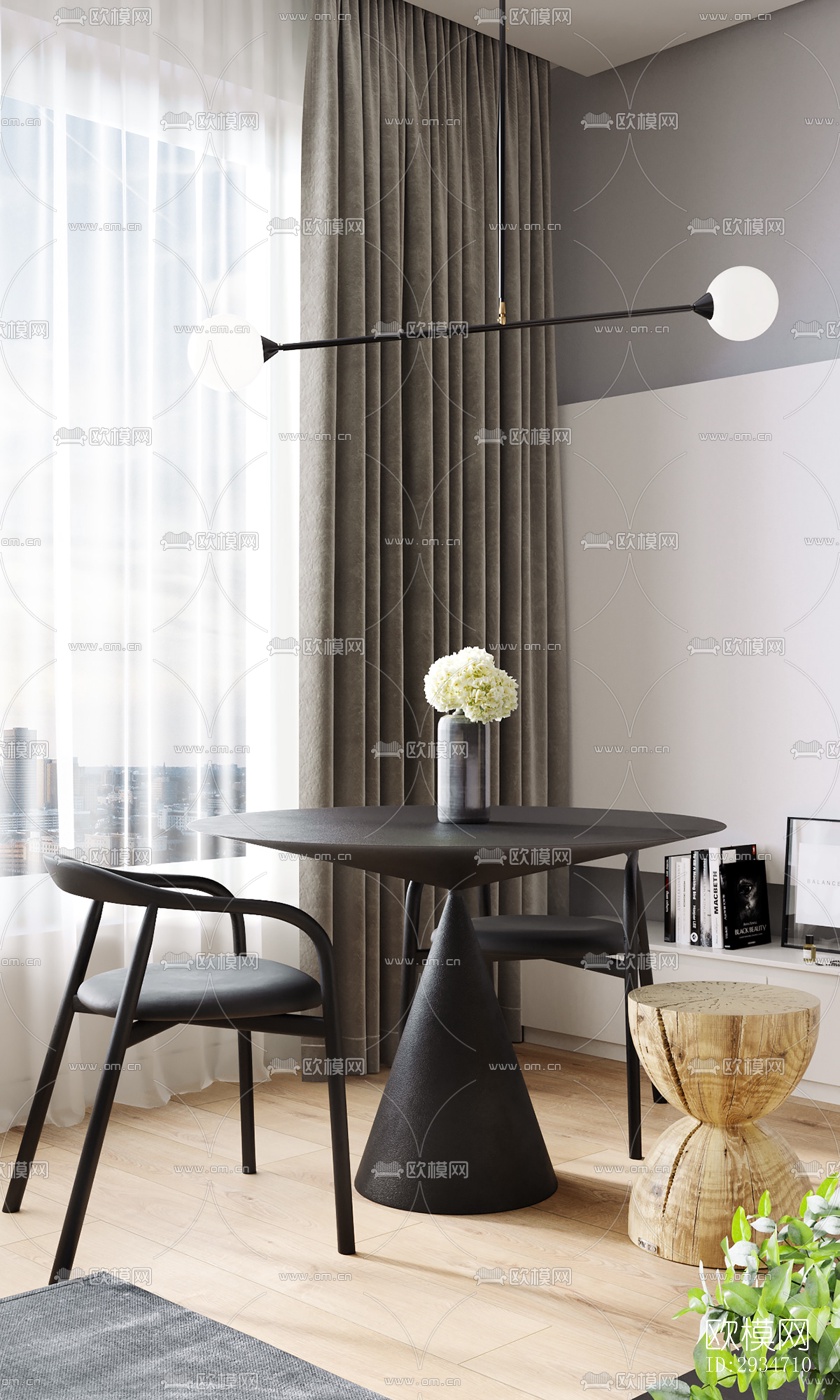 现代平层效果图下载（渲染图8）