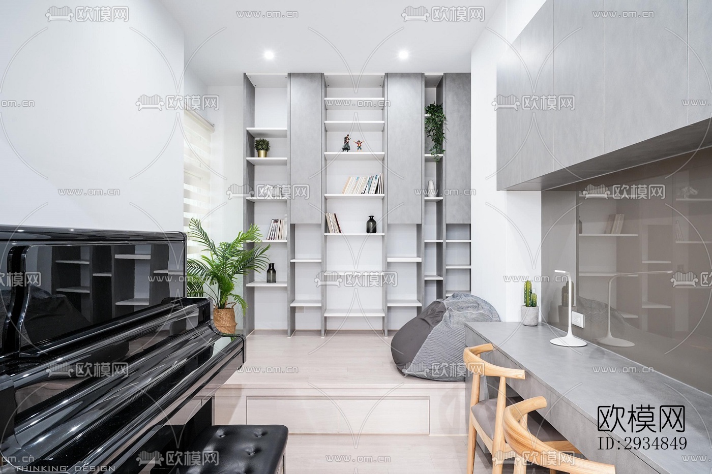 现代平层效果图下载（渲染图5）