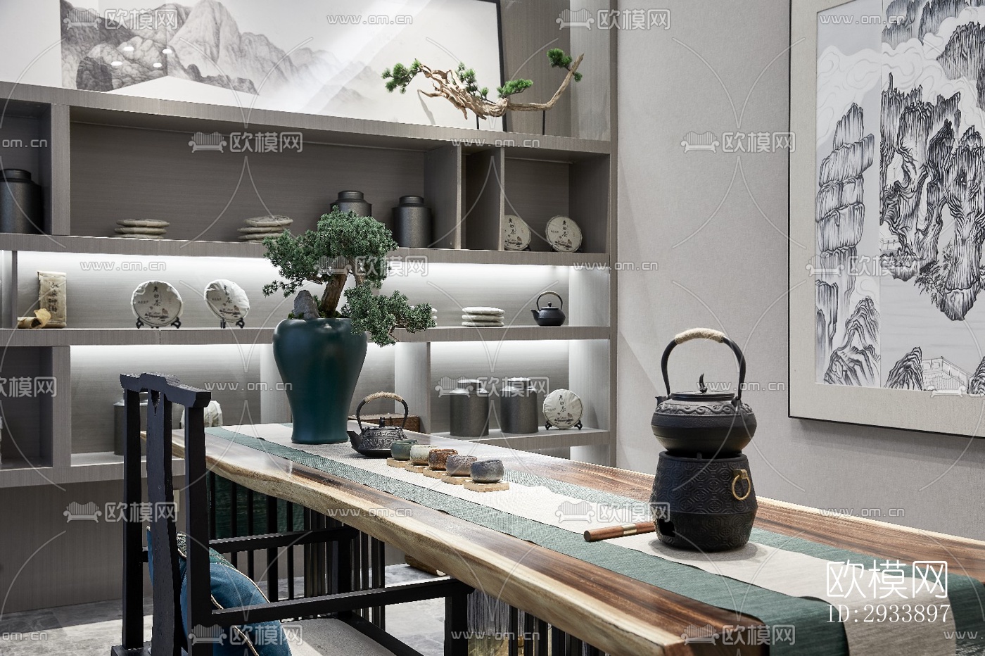 新中式别墅效果图下载（渲染图13）