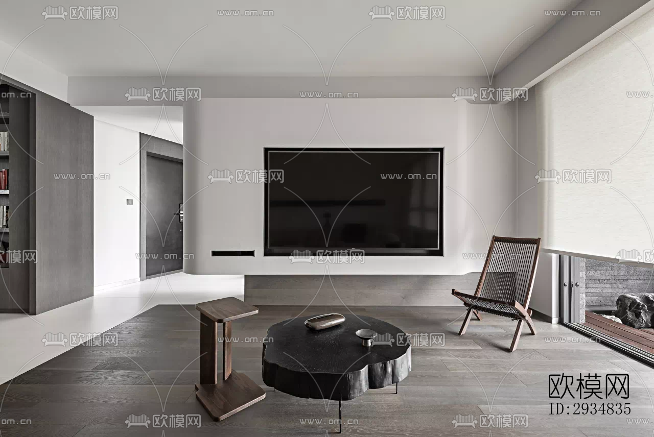 现代平层效果图下载（渲染图1）