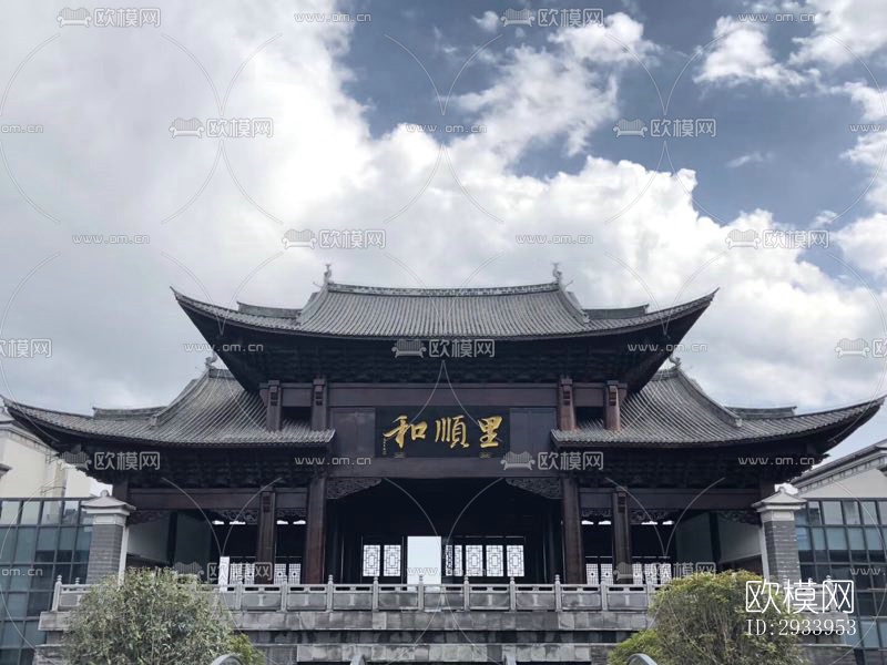 新中式别墅效果图下载（渲染图4）