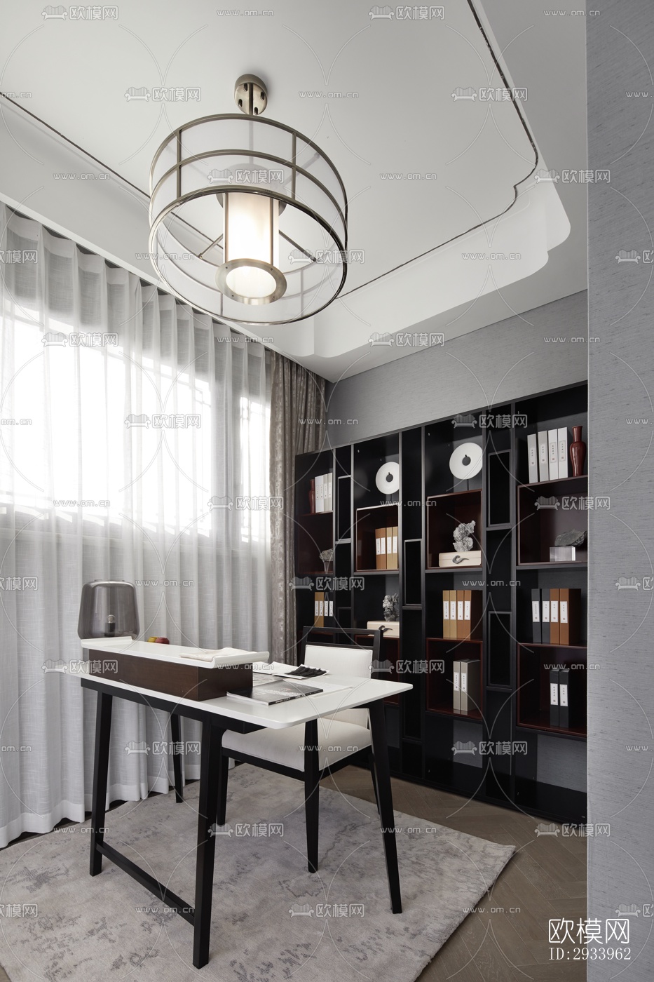 新中式别墅效果图下载（渲染图8）