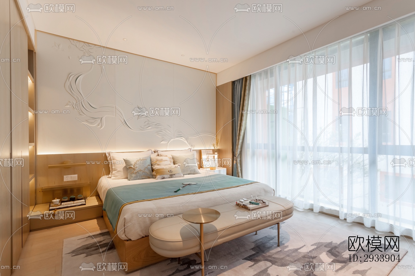 新中式别墅效果图下载（渲染图6）