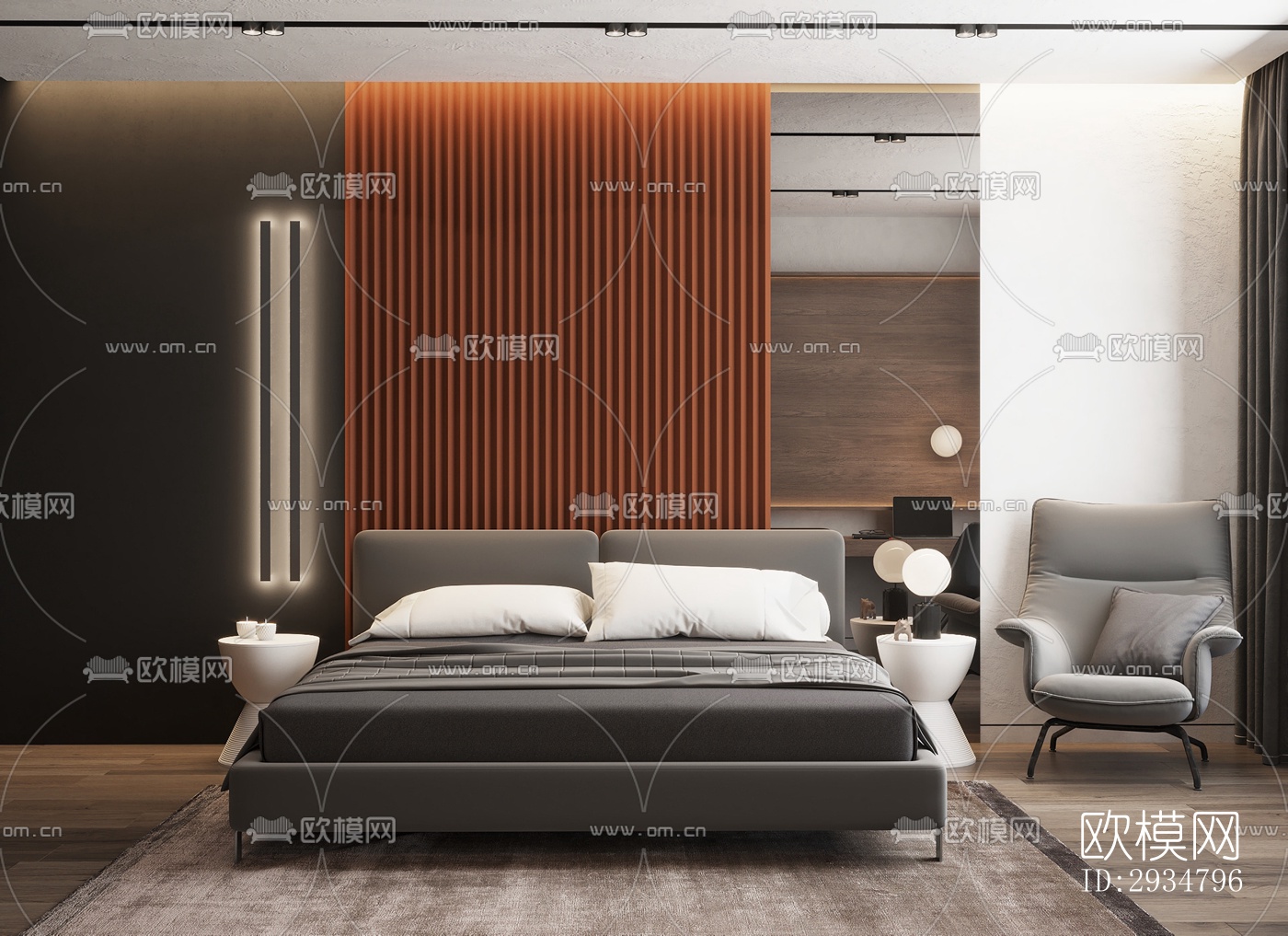 现代平层效果图下载（渲染图4）