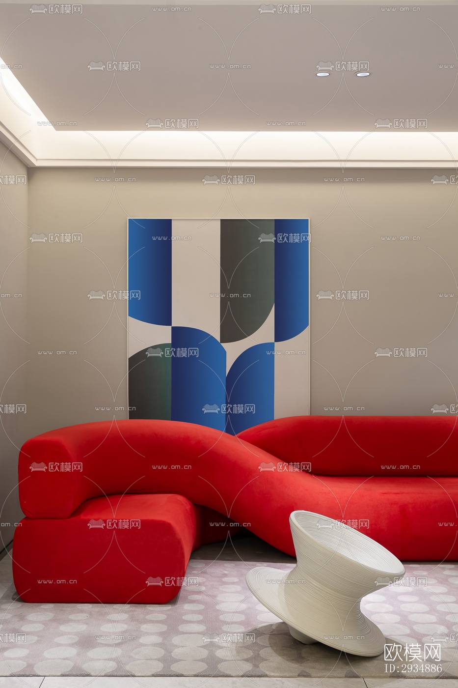 现代平层效果图下载（渲染图5）