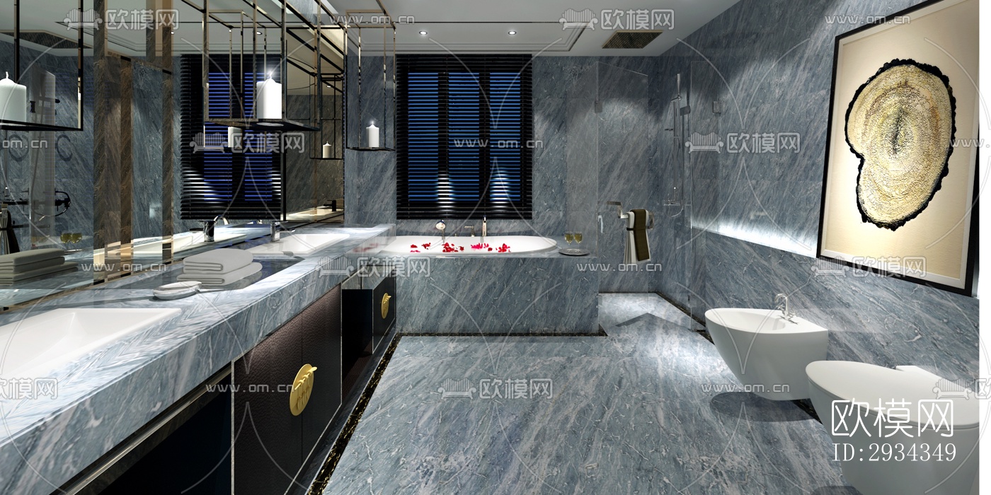 中式平层效果图下载（渲染图16）