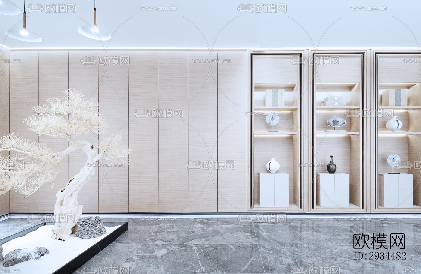 新中式平层效果图下载（渲染图20）