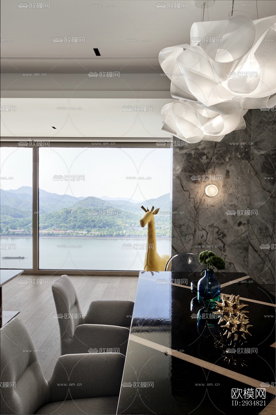 现代平层效果图下载（渲染图20）