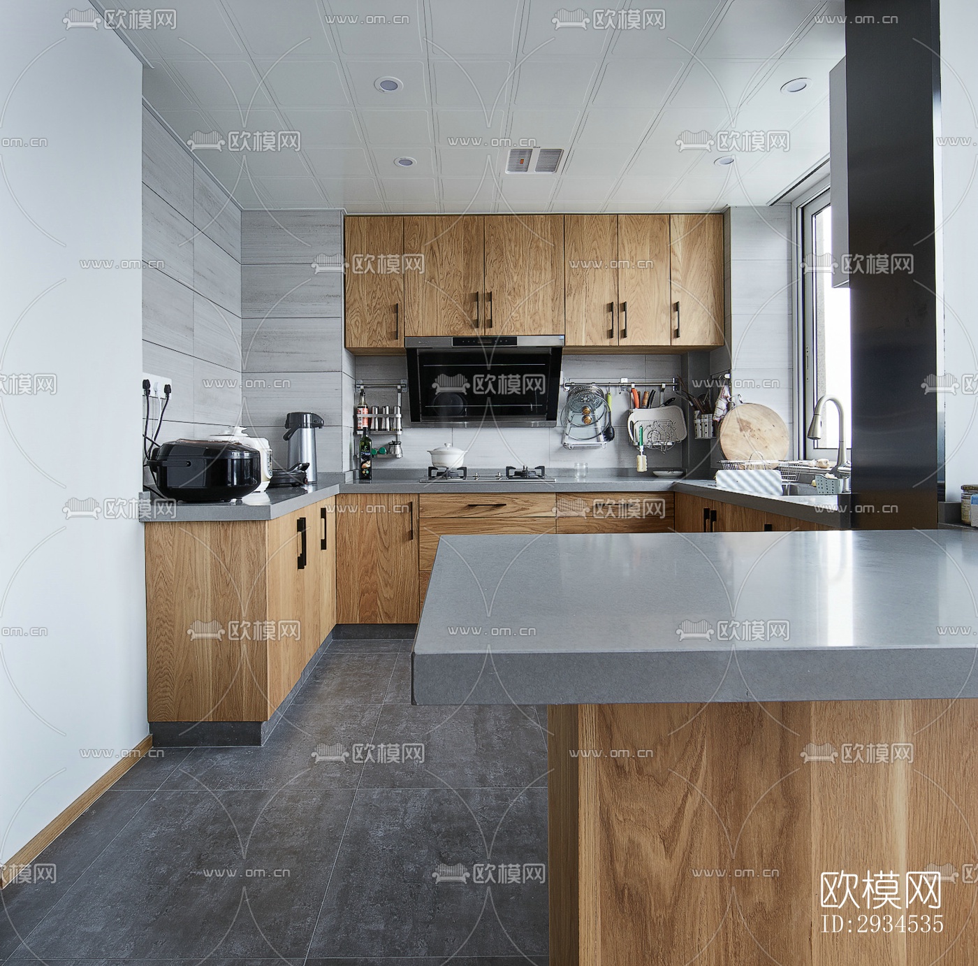 新中式平层效果图下载（渲染图3）