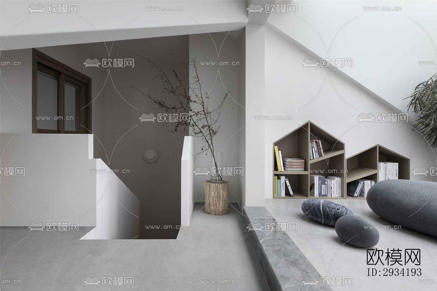 新中式复式效果图下载（渲染图12）