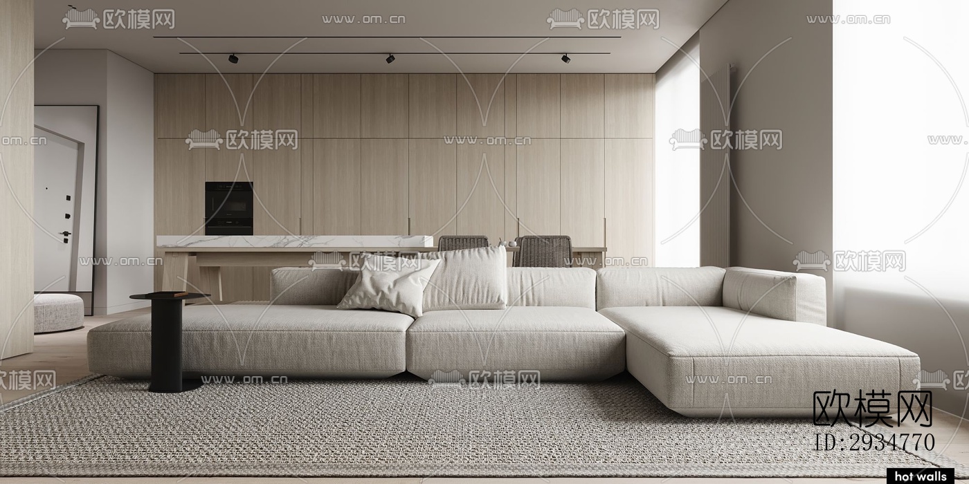 现代平层效果图下载（渲染图8）