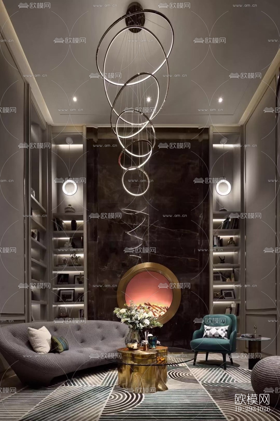 新中式别墅效果图下载（渲染图12）