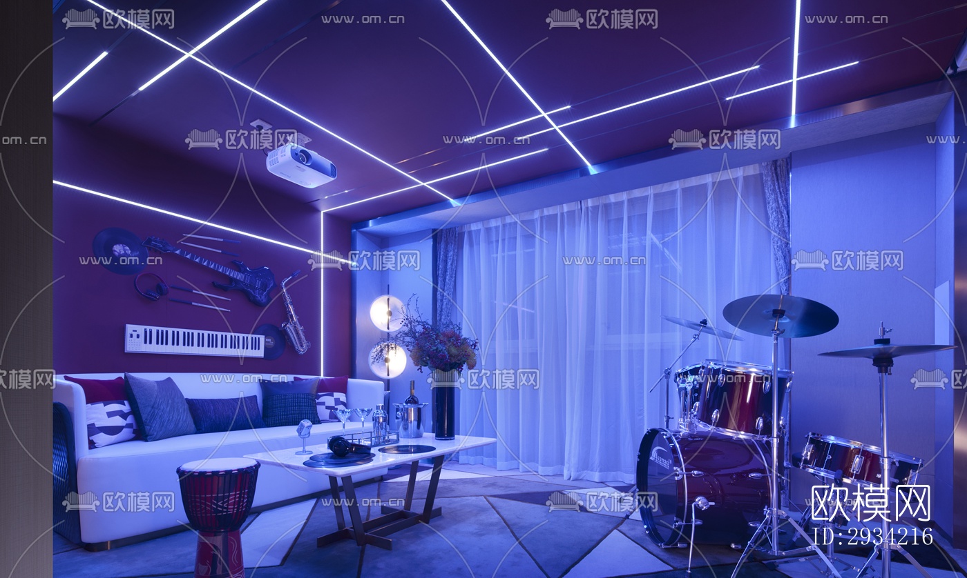 新中式复式效果图下载（渲染图16）