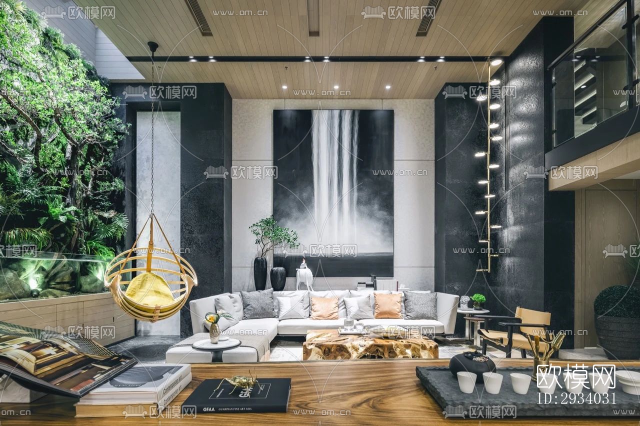 新中式别墅效果图下载（渲染图10）