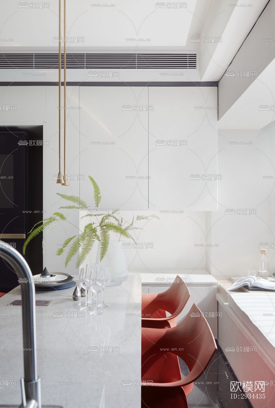 后现代平层效果图下载（渲染图3）