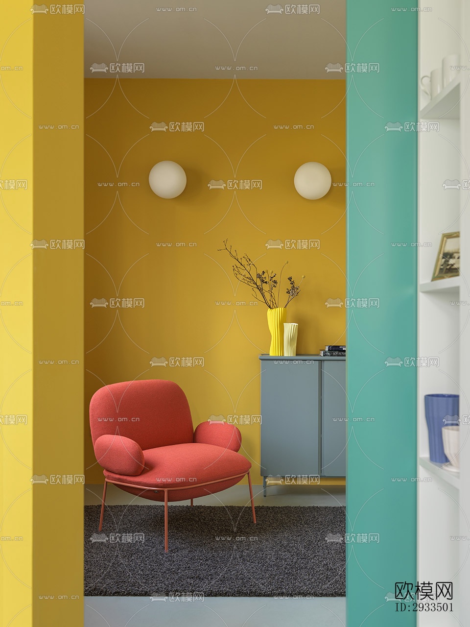 北欧公寓效果图下载（渲染图2）