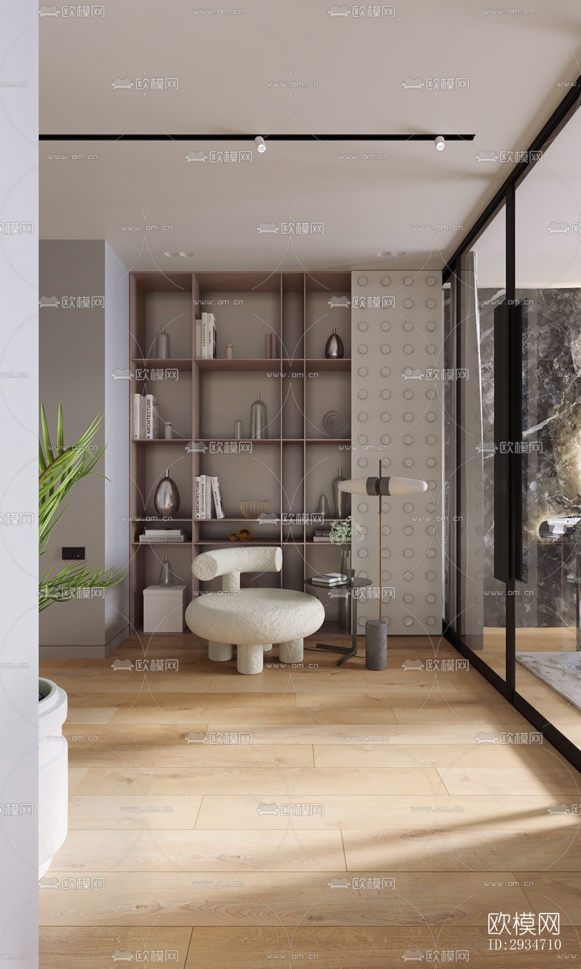 现代平层效果图下载（渲染图4）