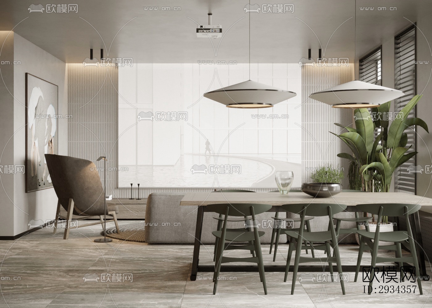 侘寂平层效果图下载（渲染图9）