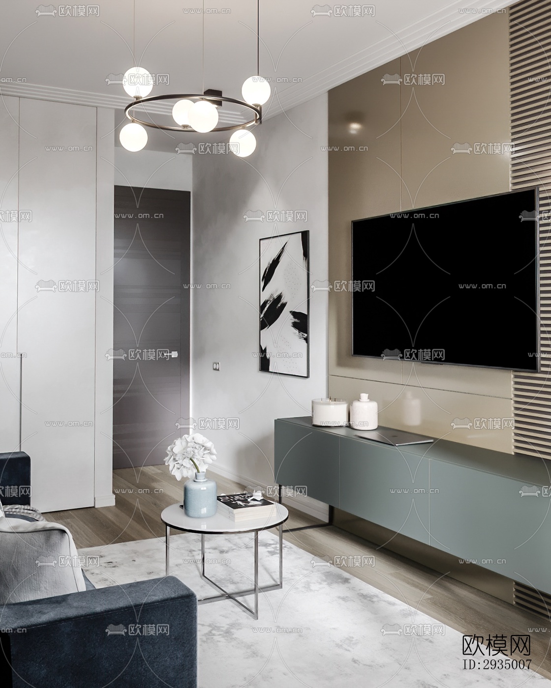 现代平层效果图下载（渲染图3）