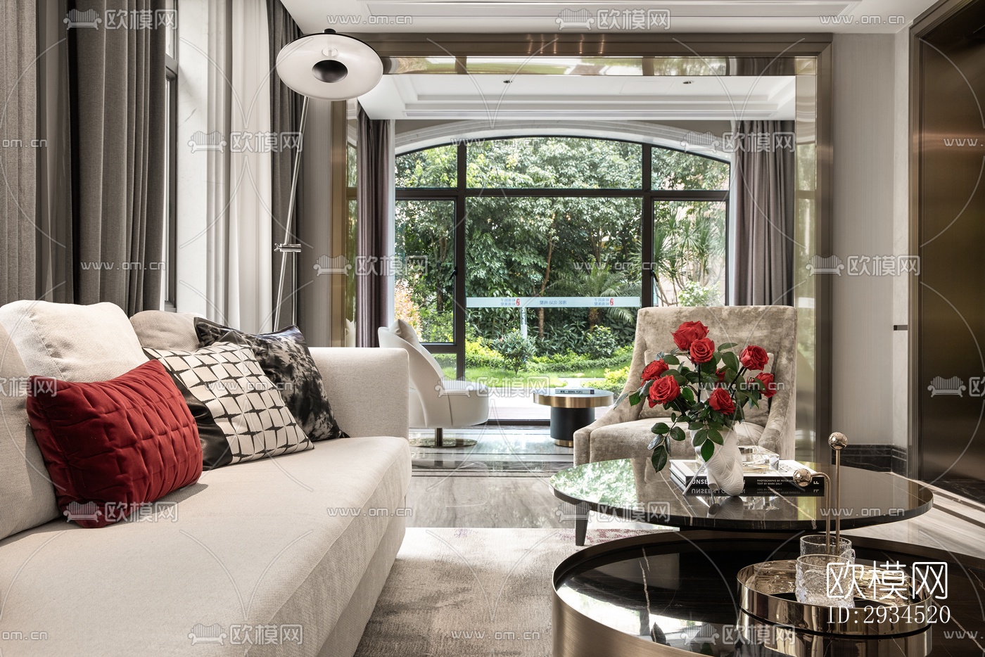 新中式平层效果图下载（渲染图14）