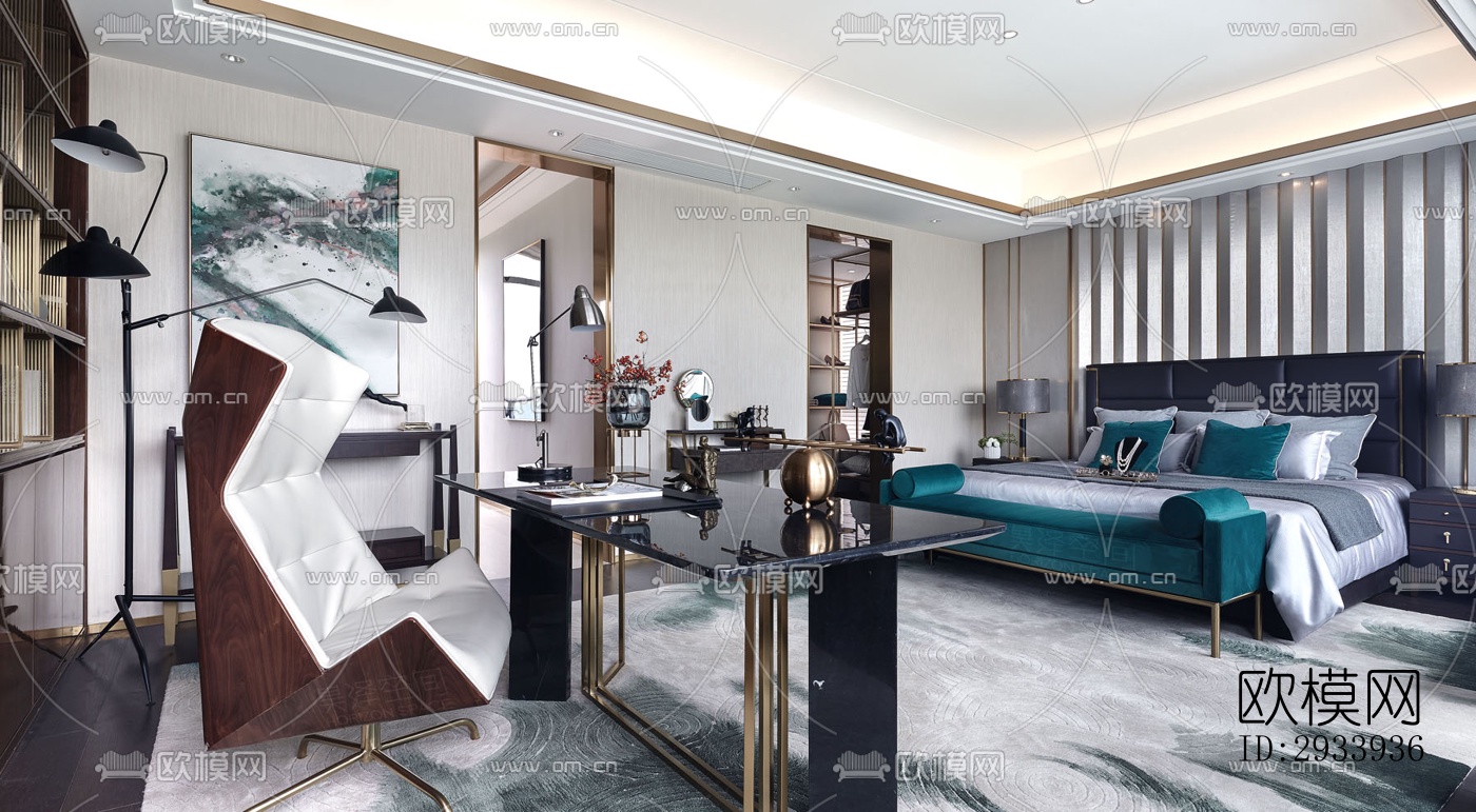 新中式别墅效果图下载（渲染图9）