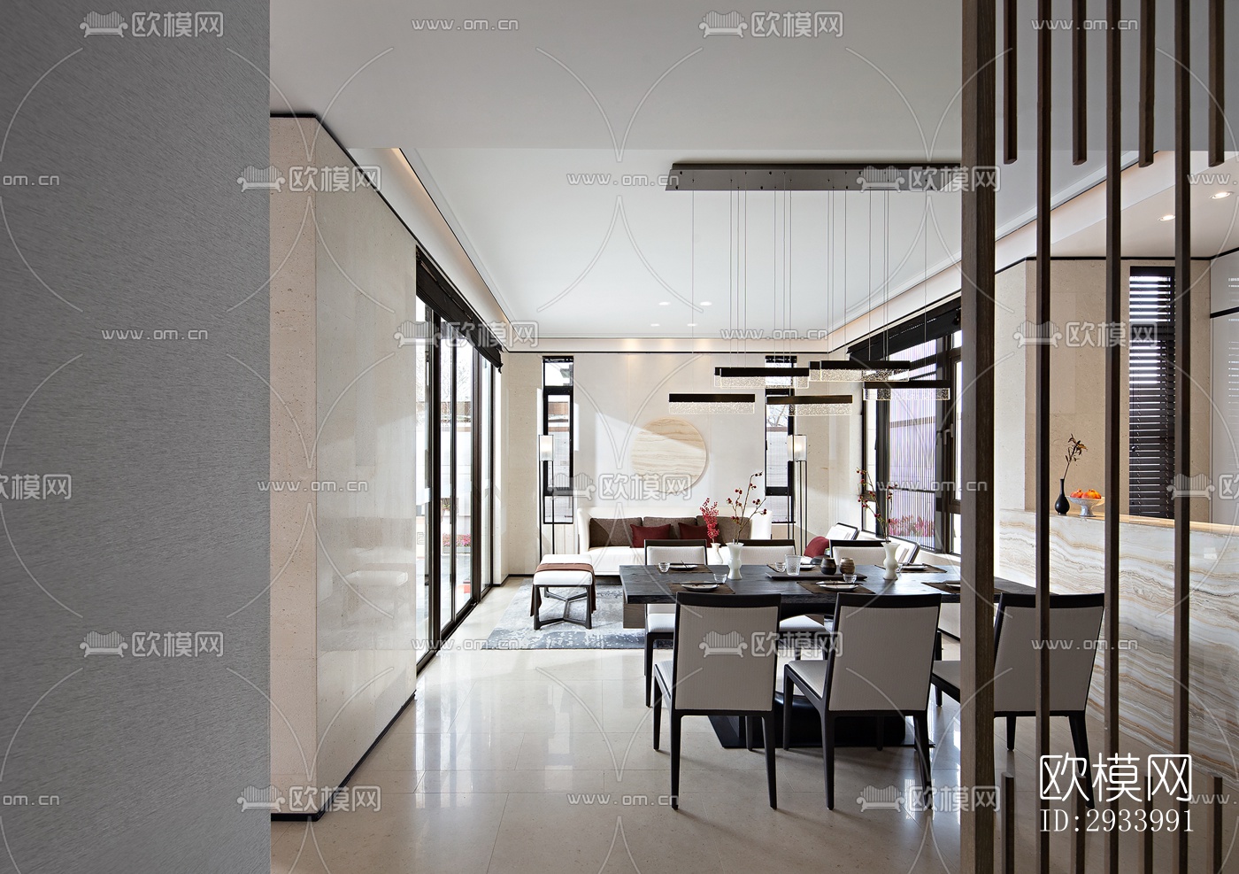 新中式别墅效果图下载（渲染图11）