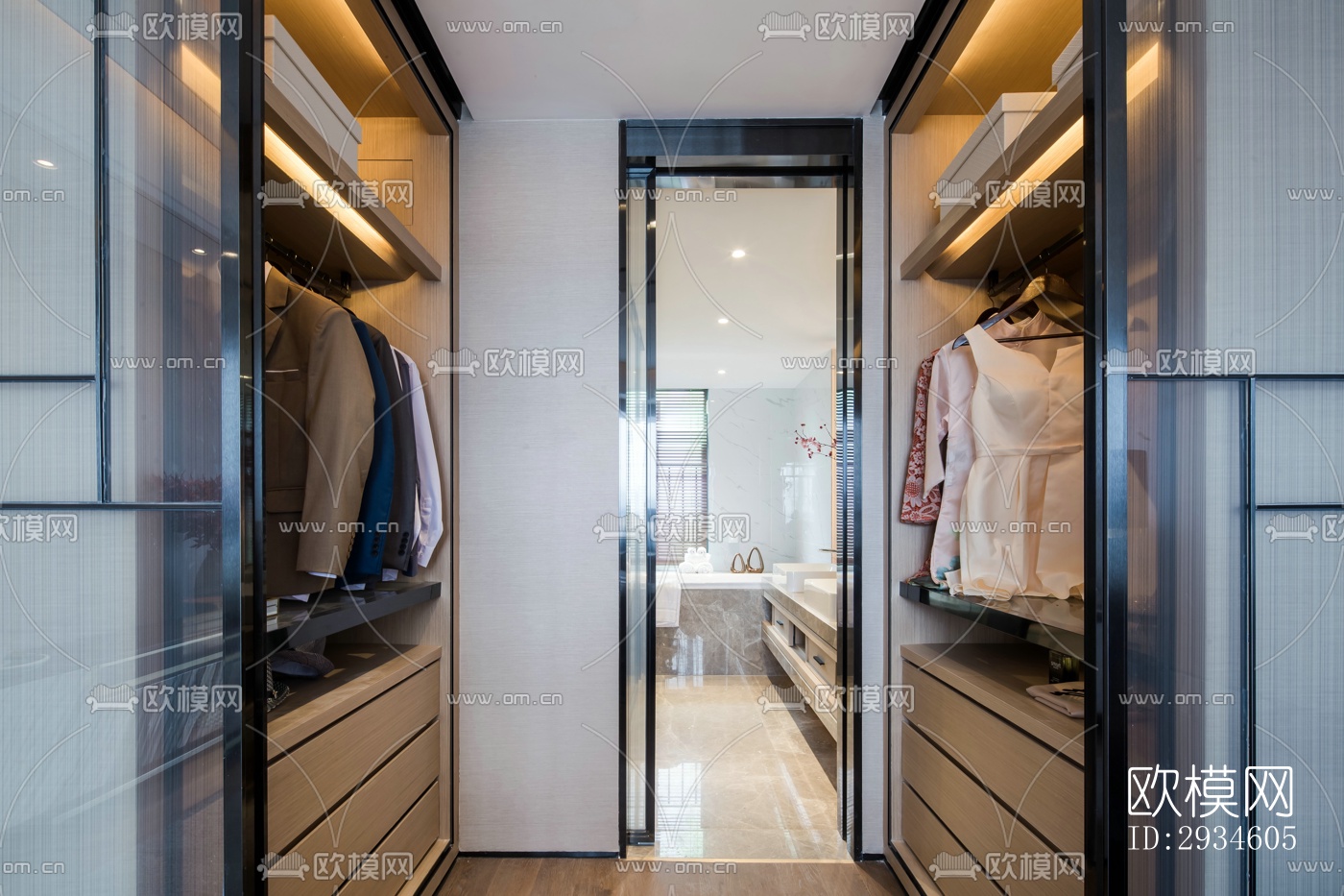 新中式平层效果图下载（渲染图18）