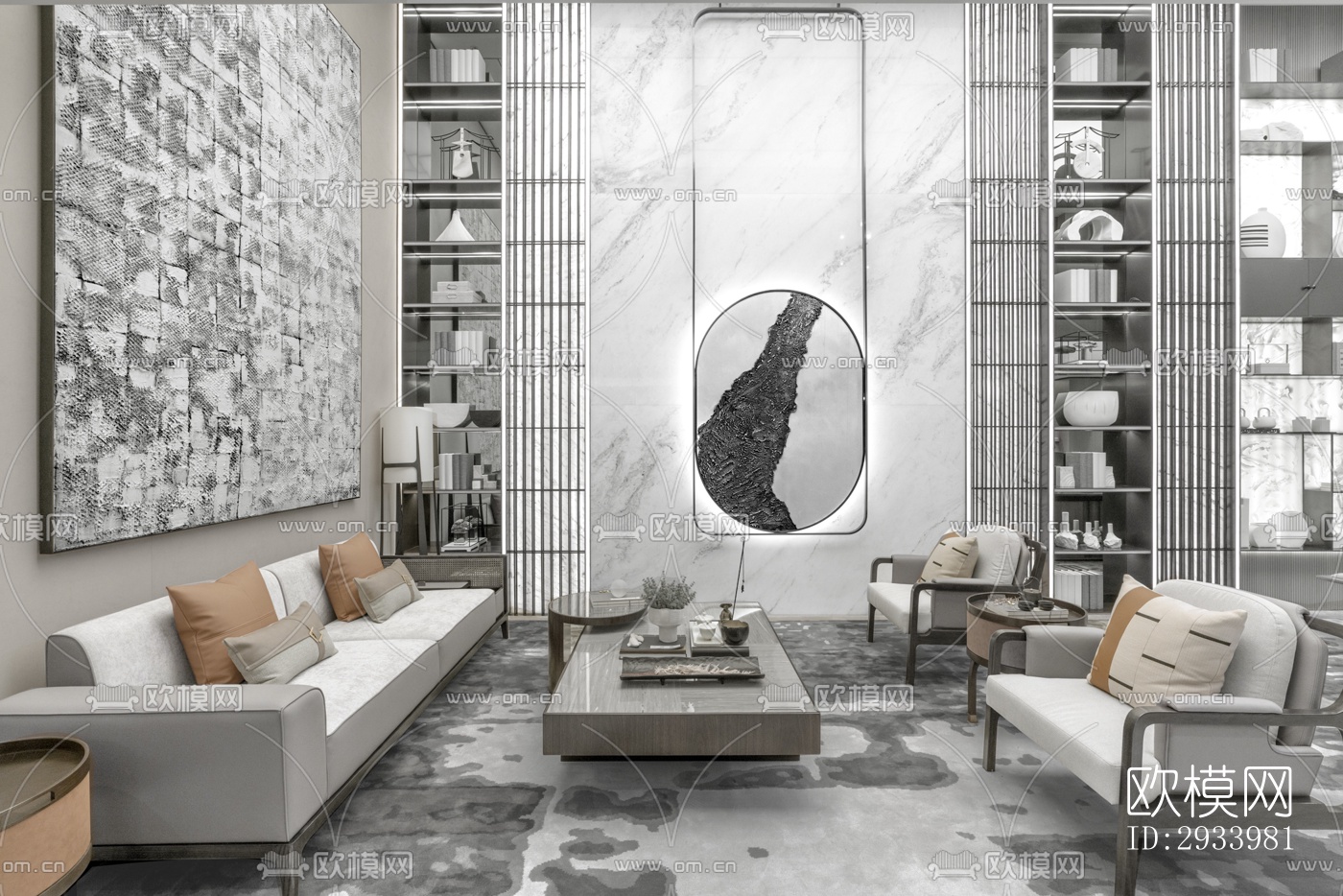 新中式别墅效果图下载（渲染图13）