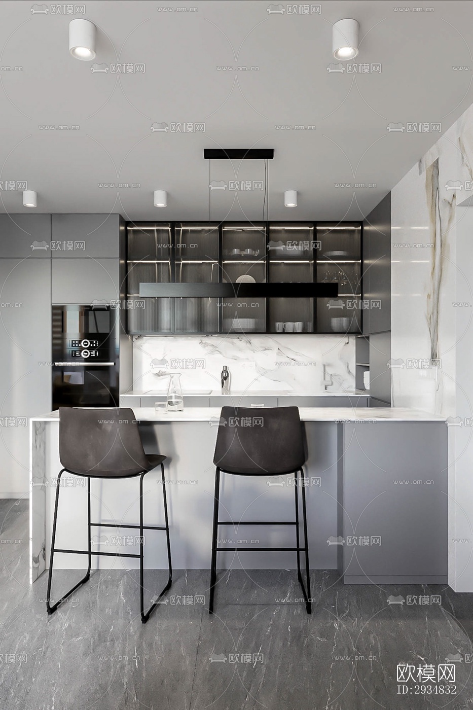 现代平层效果图下载（渲染图7）