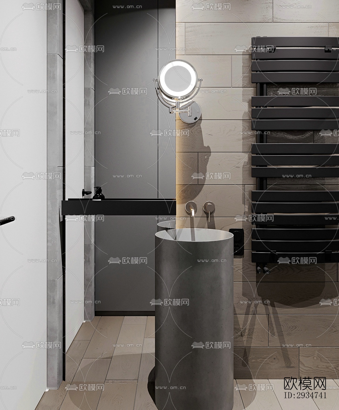 现代平层效果图下载（渲染图15）