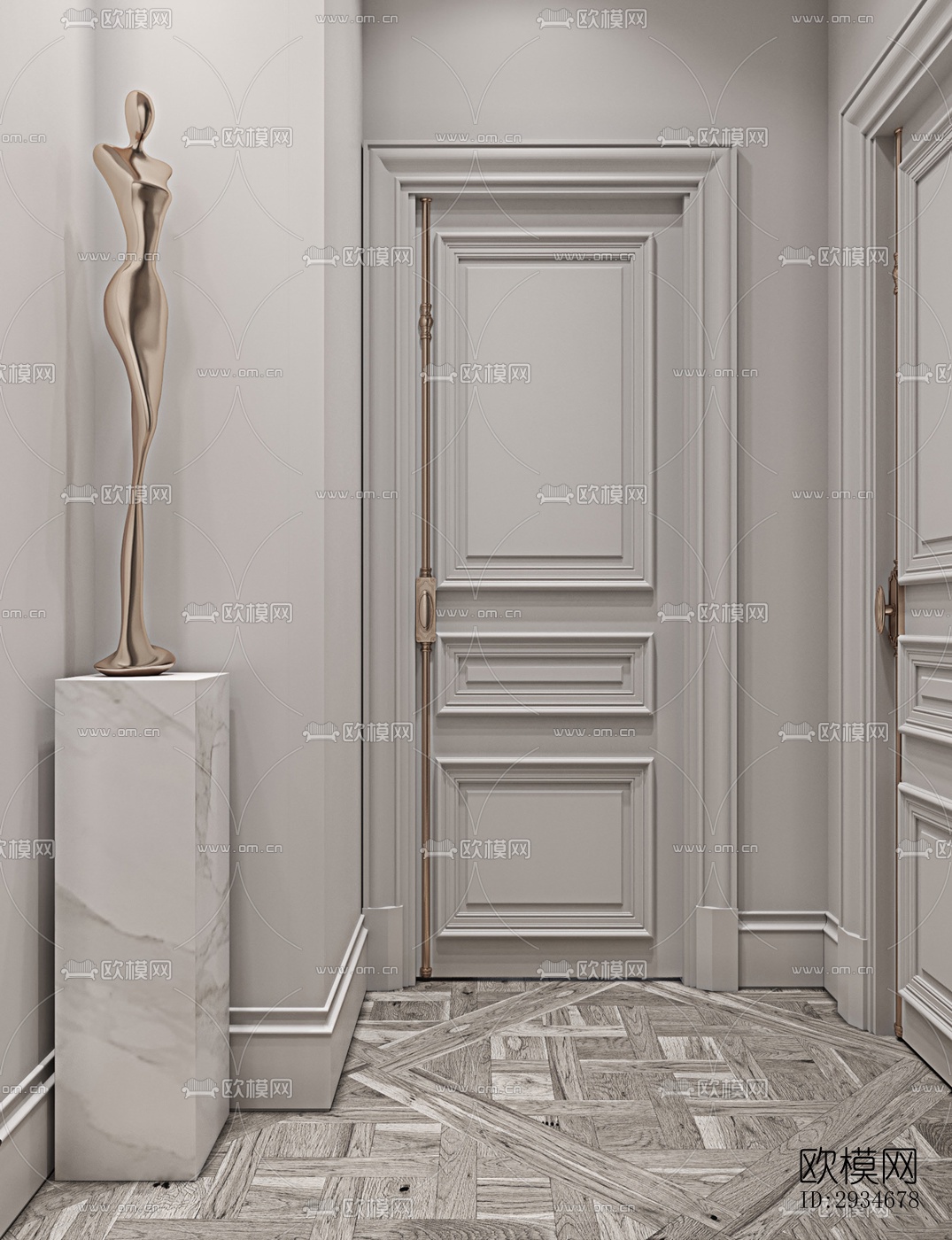 欧式平层效果图下载（渲染图20）