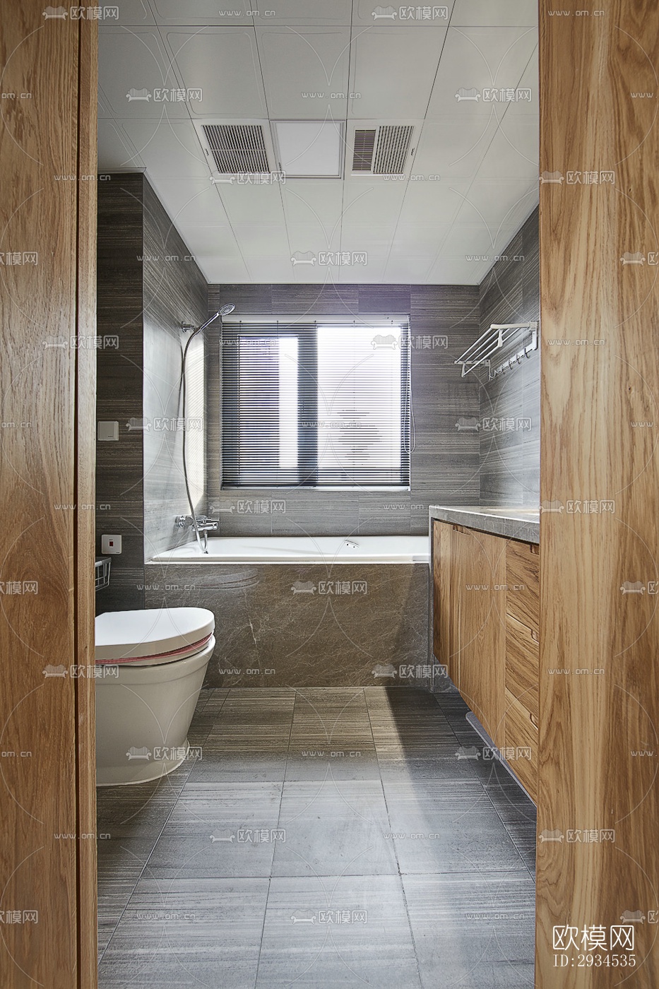 新中式平层效果图下载（渲染图13）