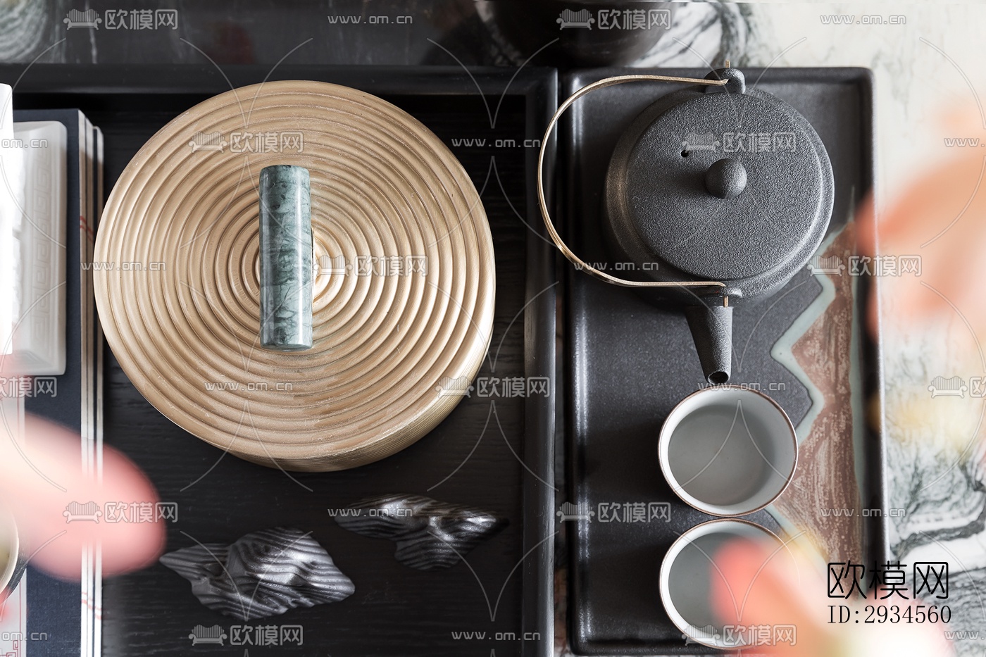 新中式平层效果图下载（渲染图5）