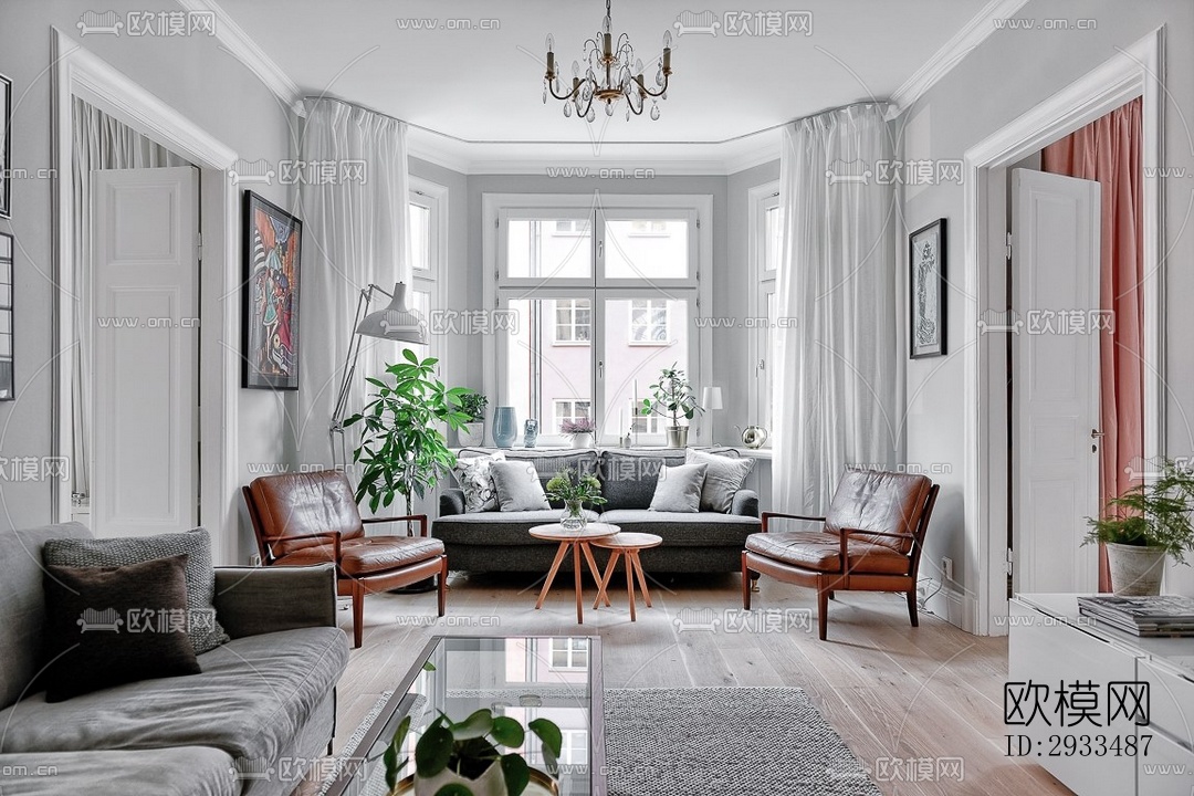 北欧公寓效果图下载（渲染图1）