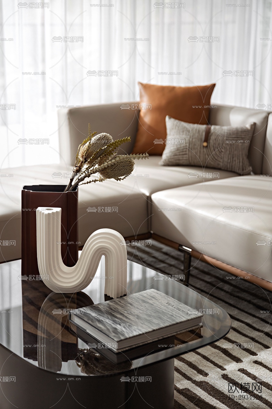 现代平层效果图下载（渲染图19）