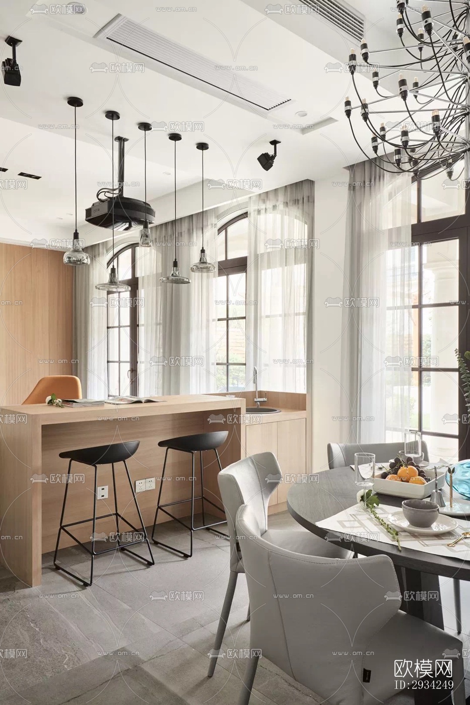 现代复式效果图下载（渲染图3）