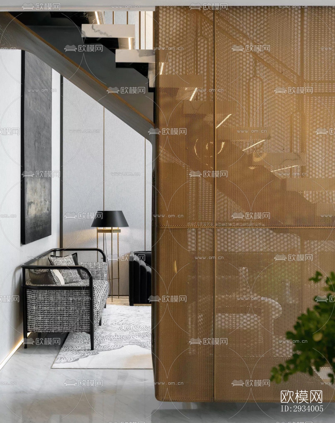 新中式别墅效果图下载（渲染图12）