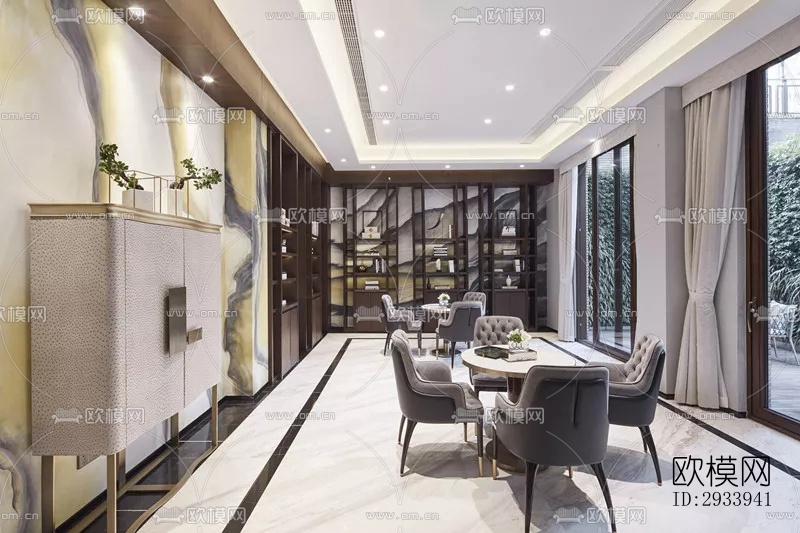 新中式别墅效果图下载（渲染图6）