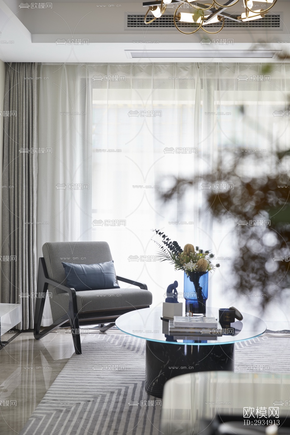 现代平层效果图下载（渲染图11）