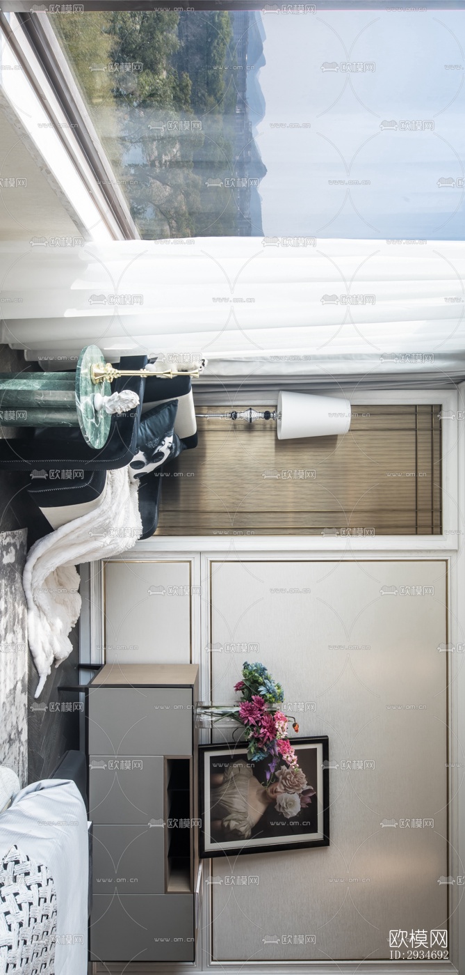 法式平层效果图下载（渲染图17）